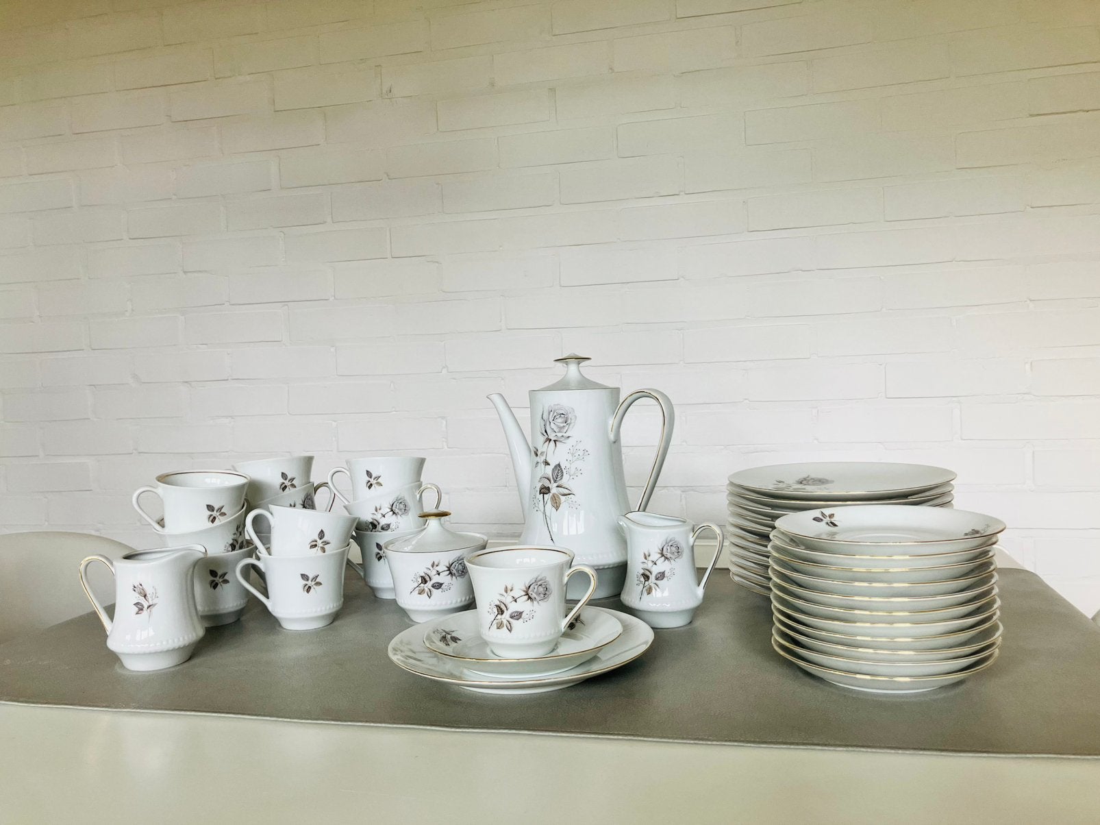 Koffieservies Bavaria Mitterteich, jaren ‘30-‘40 - 12-delig, Antiek en Kunst, Ophalen