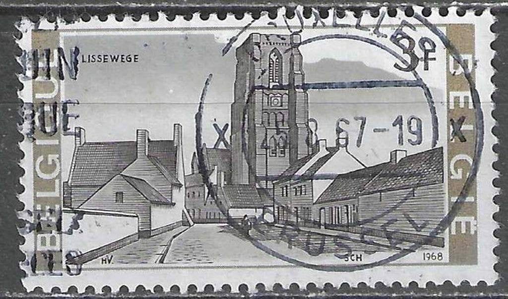Belgique 1968 - Yvert/OBP 1467 - Église de Lissewege (ST), Envoi, Affranchi, Oblitéré