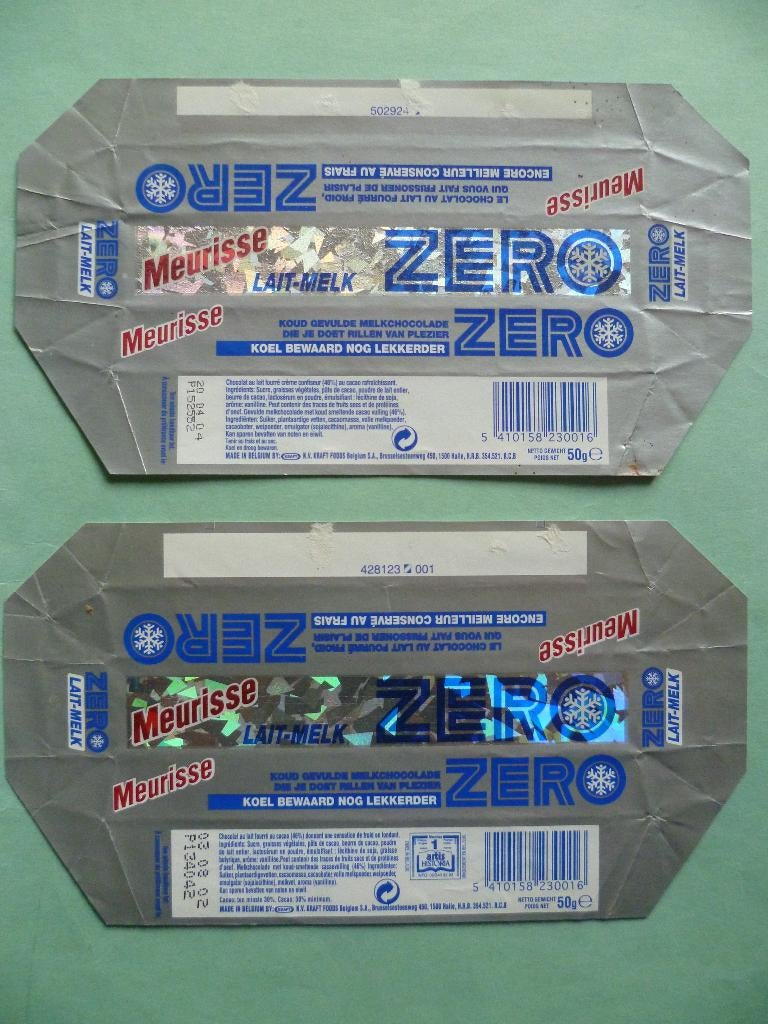 Chocolade Meurisse Zero chocolat emballages wikkels omslagen, Ophalen of Verzenden, Gebruikt, Verpakking