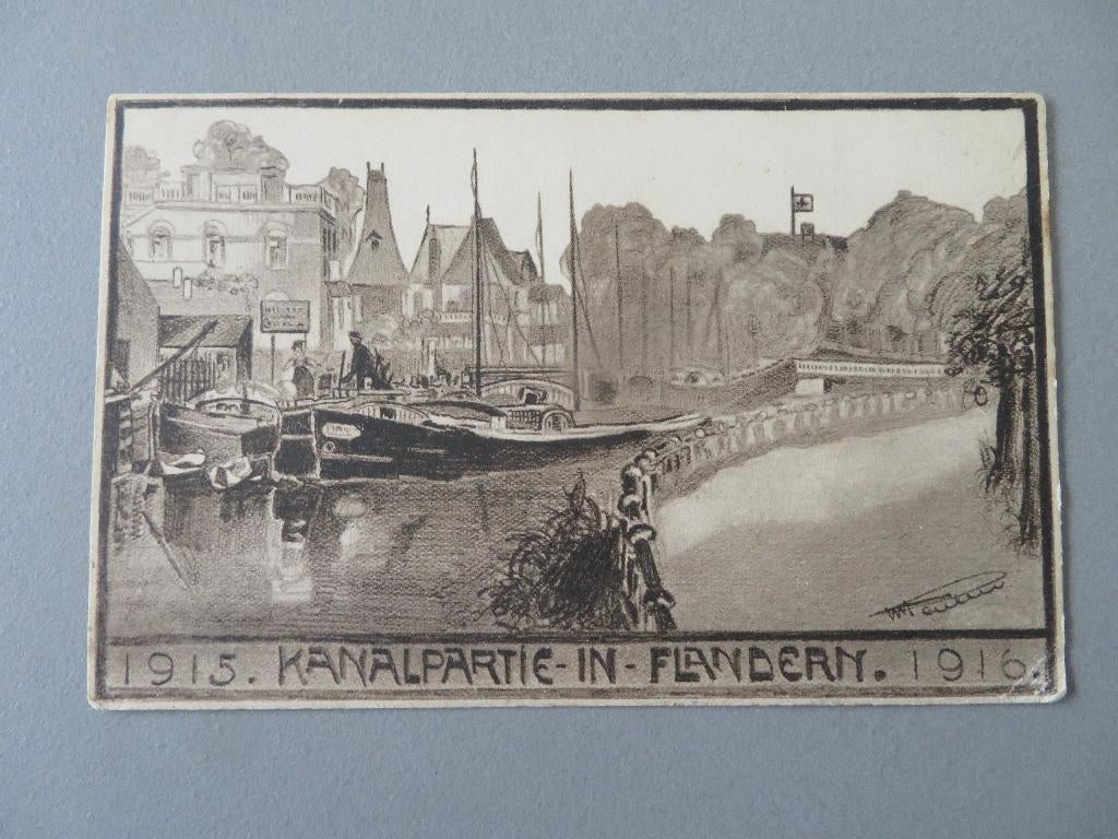 WO1 1916 Kanalpartie in Flandern Feldpost 24e Infanterie Div, Ophalen of Verzenden, Overige soorten, Foto of Poster