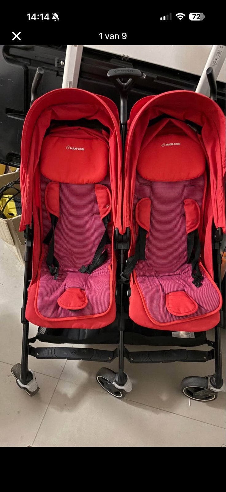 Duo kinderwagen, Ophalen, Zo goed als nieuw, Maxi-Cosi, Regenhoes