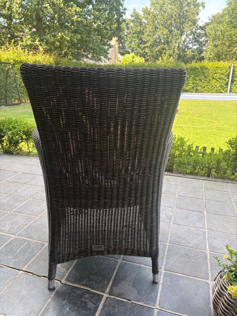 Tuinstoelen antraciet rotan landelijk (set van 8), Tuin en Terras, Ophalen, Gebruikt, Rotan