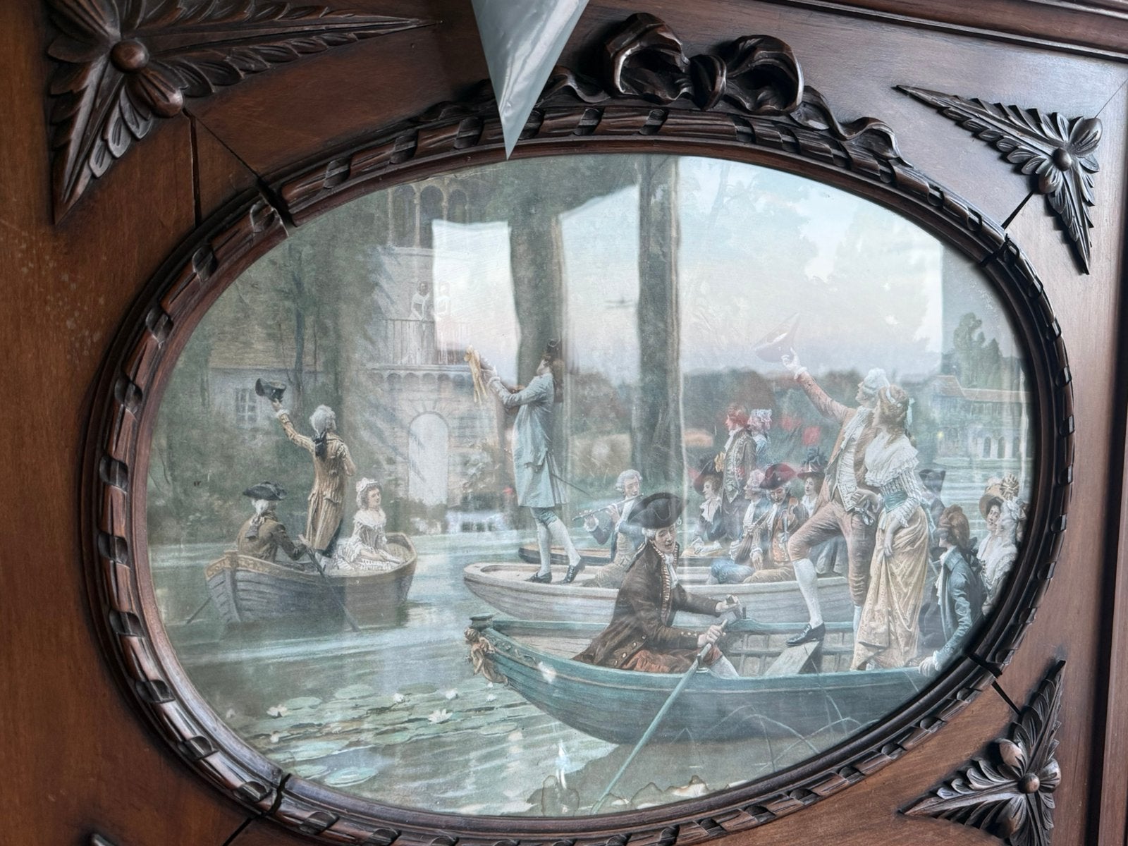 "Trumeau spiegel - Sérénade au Petit Trianon (Adrien Moreau), Enlèvement, Rectangulaire, 100 à 150 cm, 150 à 200 cm