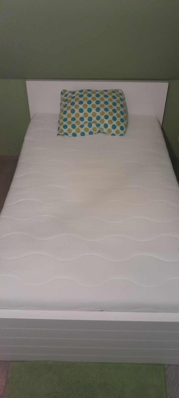 Wit bed van 120cm op 200cm inclusief matras, Enlèvement, Blanc