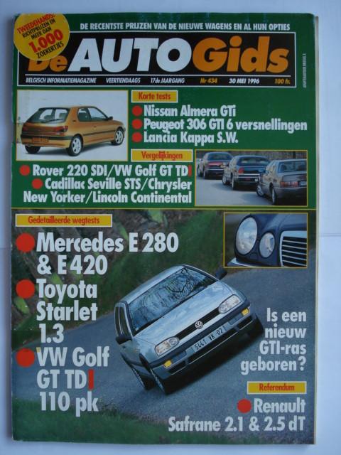 AutoGids 434 Peugeot 306 GTi Cadillac Seville VW Golf GT TDI, Verzenden, Gelezen, Algemeen