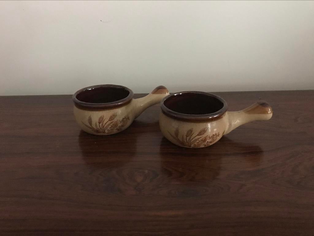 Set van 2 kommetjes  met steel retro vintage keramiek, Antiek en Kunst, Ophalen of Verzenden