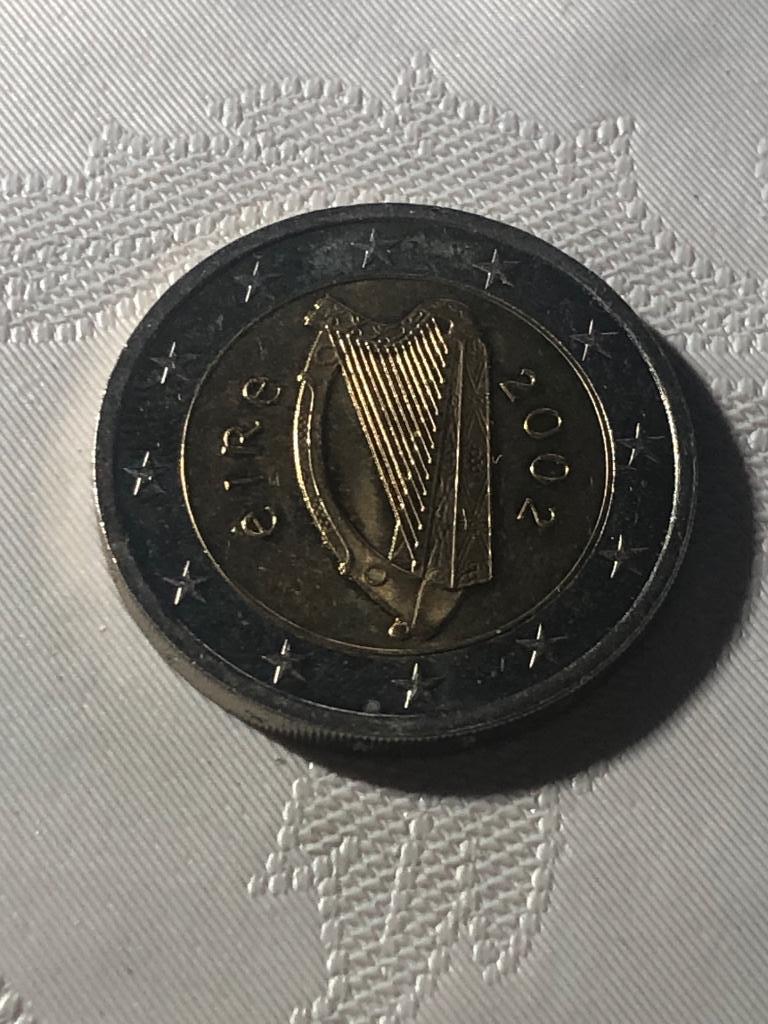 Gebruikte Ierse 2 euromunt uit 2002 in goede staat., Ophalen of Verzenden, Ierland, 2 euro, Losse munt