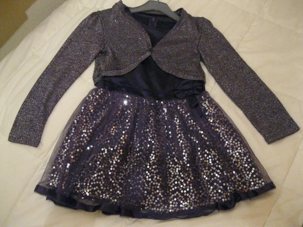 Ensemble soirée mauve robe et boléro 122, Enlèvement ou Envoi, Comme neuf, Fille, Ensemble
