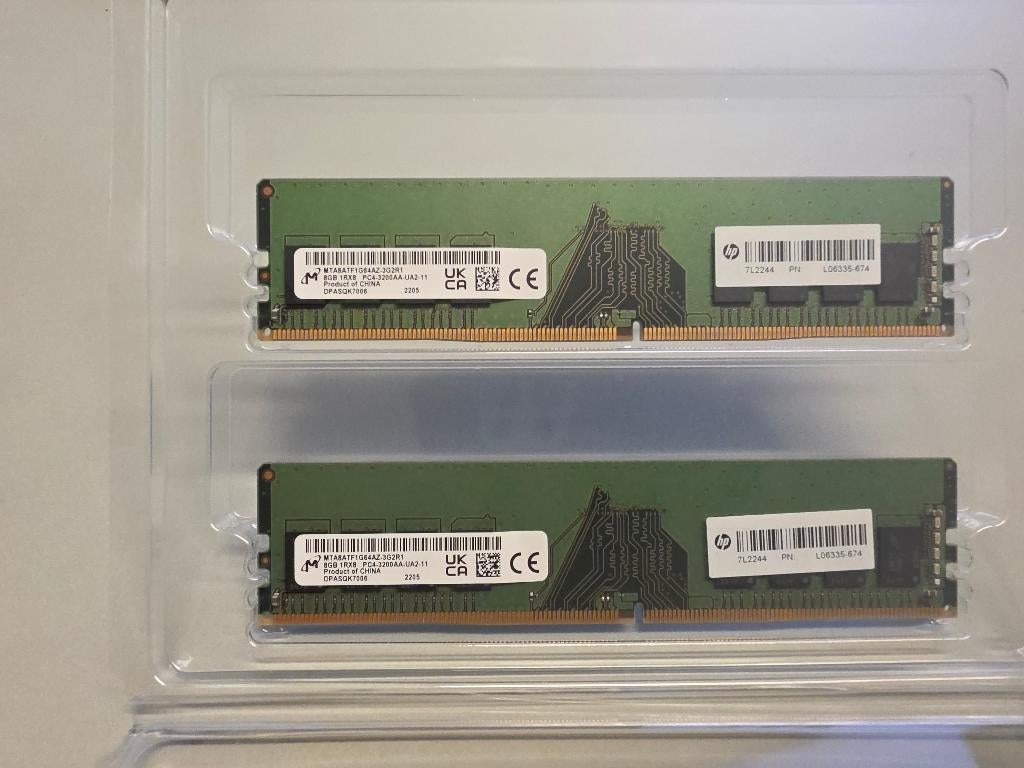 16GB (2x8GB) DDR4 3200 MHz – Micron / HP – PC de bureau, Enlèvement ou Envoi, DDR4, Utilisé, Laptop