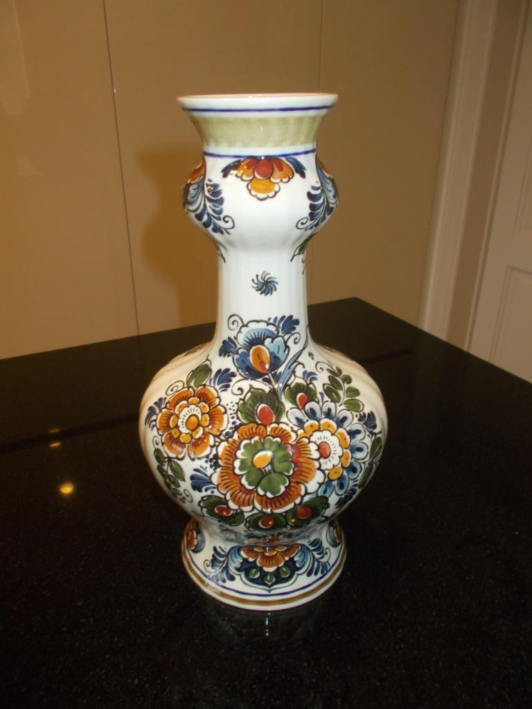 Knobbelvaas Delfts Flora keramiek Polychroom 451 jaren 70, Antiek en Kunst, Ophalen of Verzenden