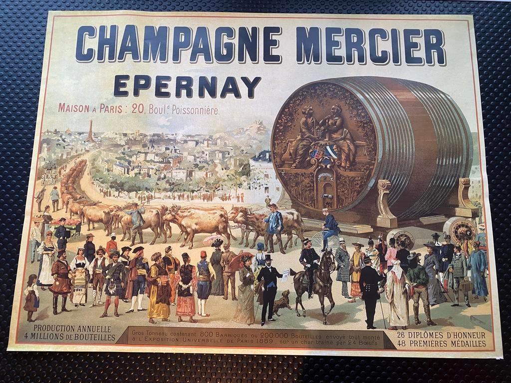 Originele affiche champagne Mercier uit het jaar 2000, Verzamelen, Ophalen