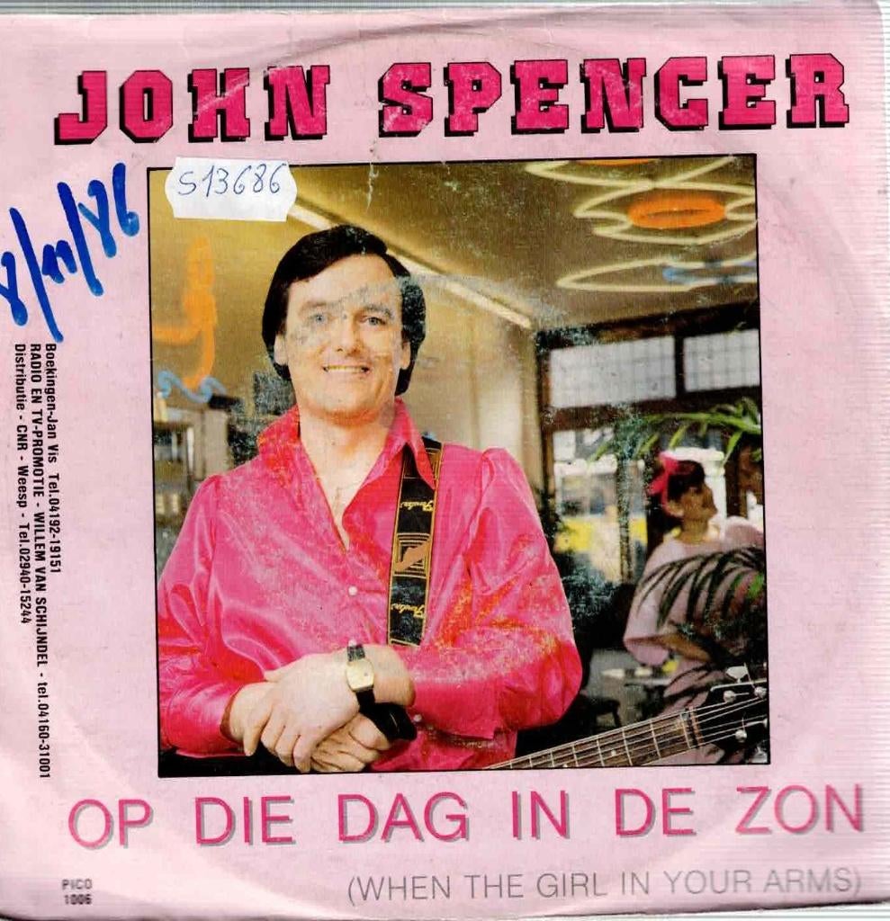 Vinyl, 7"  /  John Spencer – Op Die Dag In De Zon, Cd's en Dvd's, Vinyl | Overige Vinyl, Ophalen of Verzenden, Overige formaten