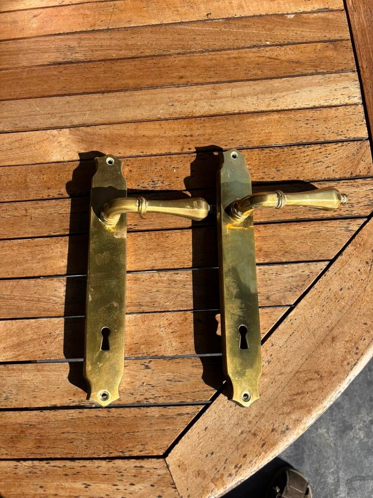 10 set koperen klinken, Ophalen, Gebruikt