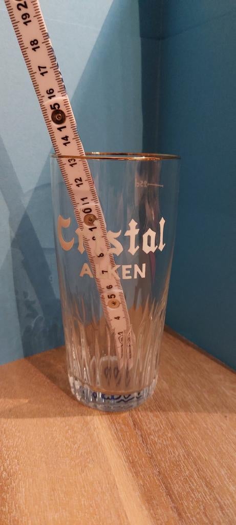 Cristal  Alken 25cl witte tekst gouden randje, Ophalen of Verzenden