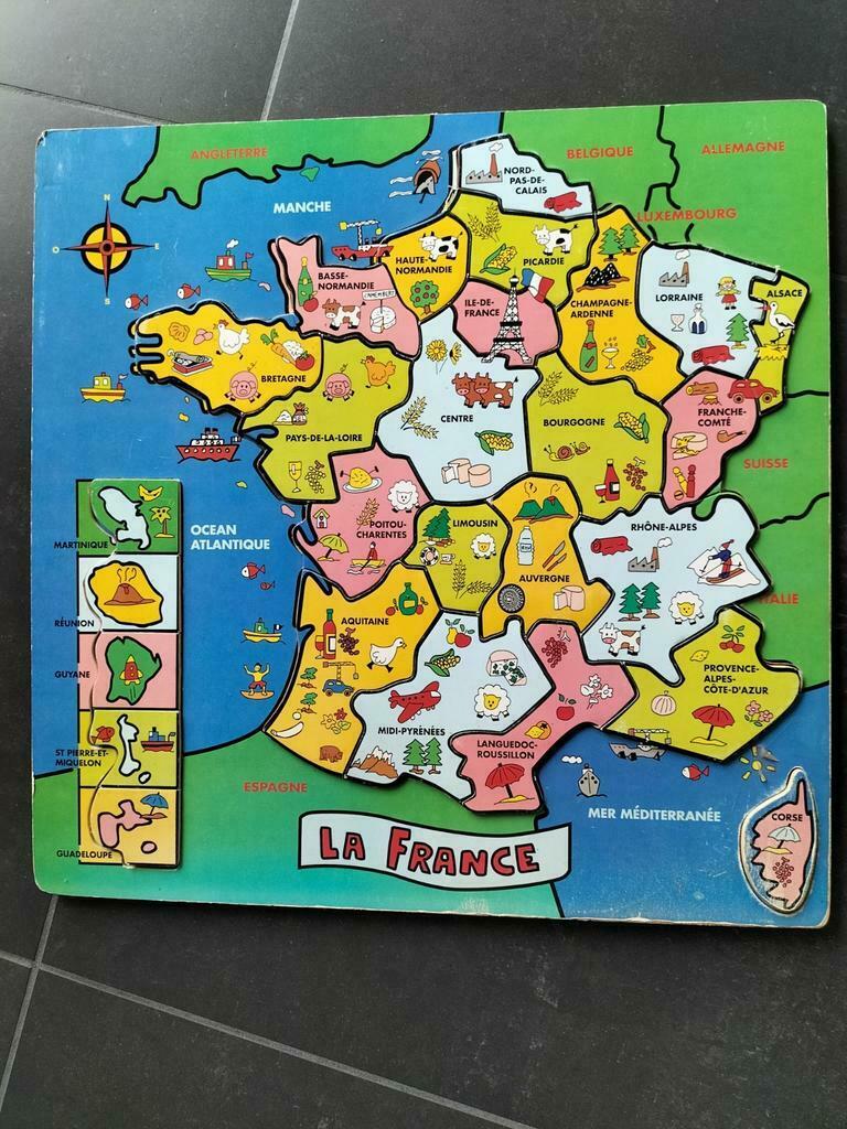 Puzzle kaart Frankrijk, Ophalen of Verzenden, Zo goed als nieuw