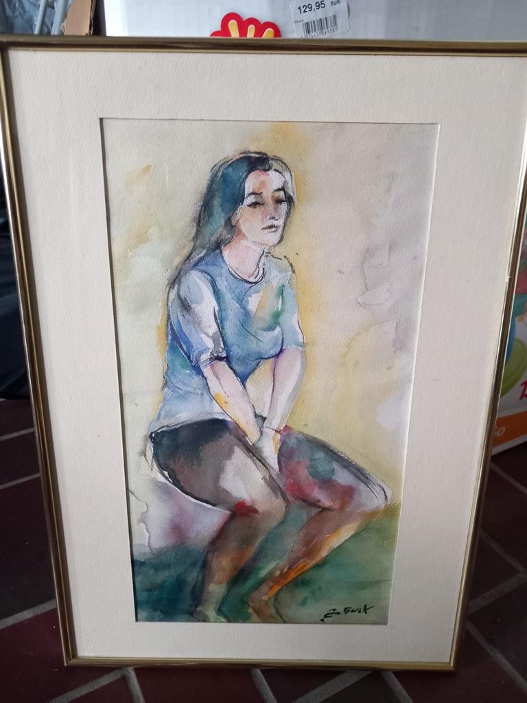 Schilderij vrouw, Ophalen