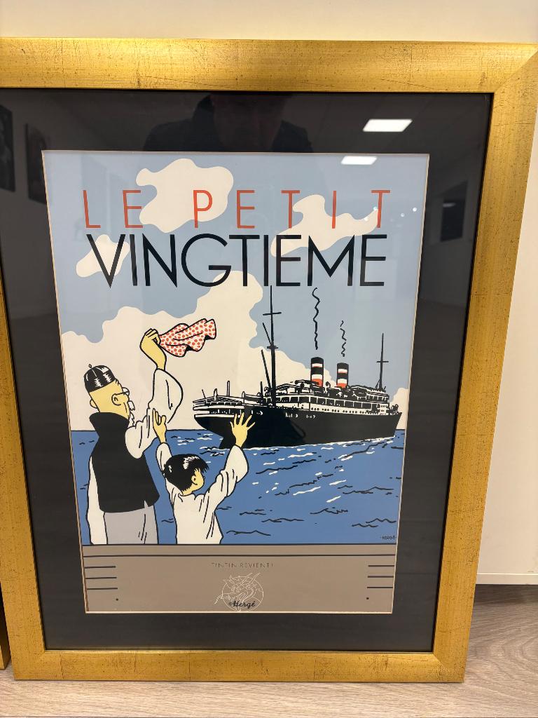 Kuifje affiche le Petit Vingtieme, Enlèvement, Tintin, Comme neuf, Image, Affiche ou Autocollant