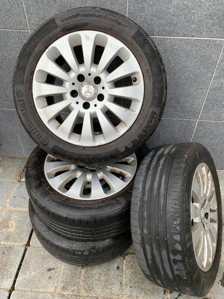 Mercedes C klasse velgen met banden (Model - W204), Ophalen, Overige, Gebruikt, 16 inch