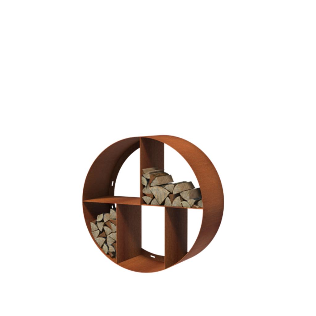 houtopslag cortenstaal (rond wandmodel voor ophanging), Envoi, Neuf