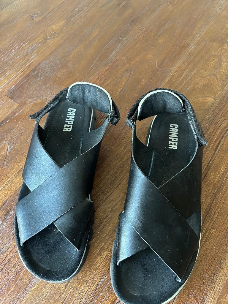 Sandalen, Ophalen, Zwart, Camper, Sandalen of Muiltjes