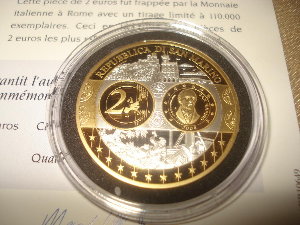 Pièce Commémorative San Marin Arg/Plaqué Or Hommage à l'Euro, Enlèvement ou Envoi, Argent, Autres valeurs, Série