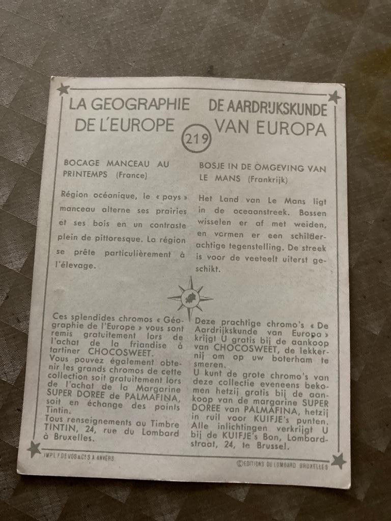 Prentje “aardrijkskunde van Europa”, Verzamelen, Ophalen of Verzenden, Gebruikt, Prent