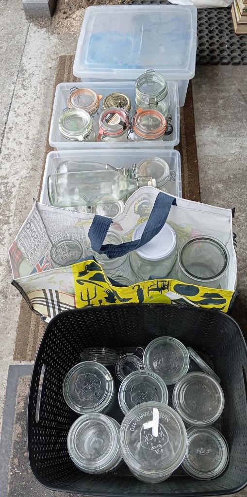 Glazen voorraadpotten bewaarpotten en Weck potten 30 stuks, Ophalen