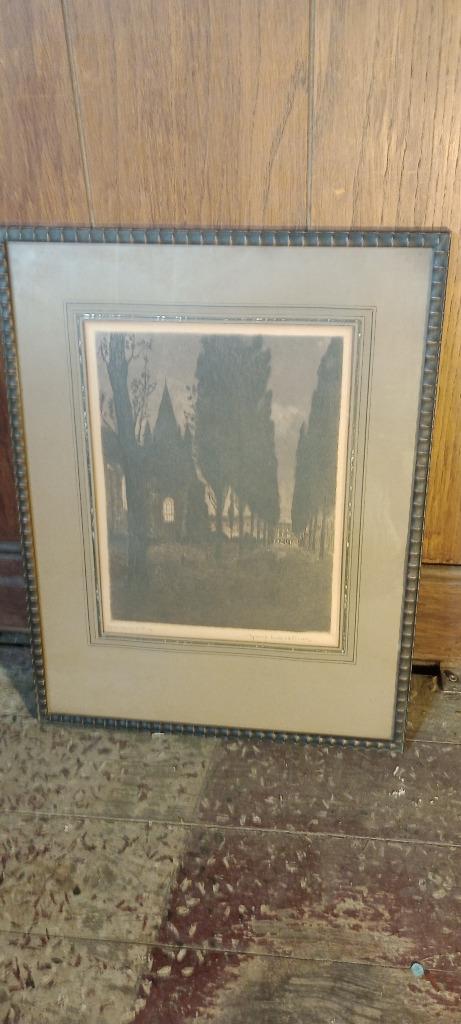 Gravure Maurice-Emile Blieck, Ieper.Cloister St Pierre,n261, Antiek en Kunst, Ophalen of Verzenden, Gravure