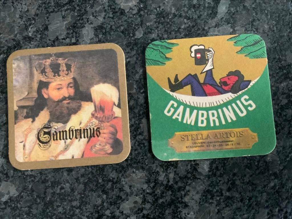 Bierkaartjes Gambrinus Stella artois 1974, Verzamelen, Ophalen of Verzenden, Zo goed als nieuw, Stella Artois
