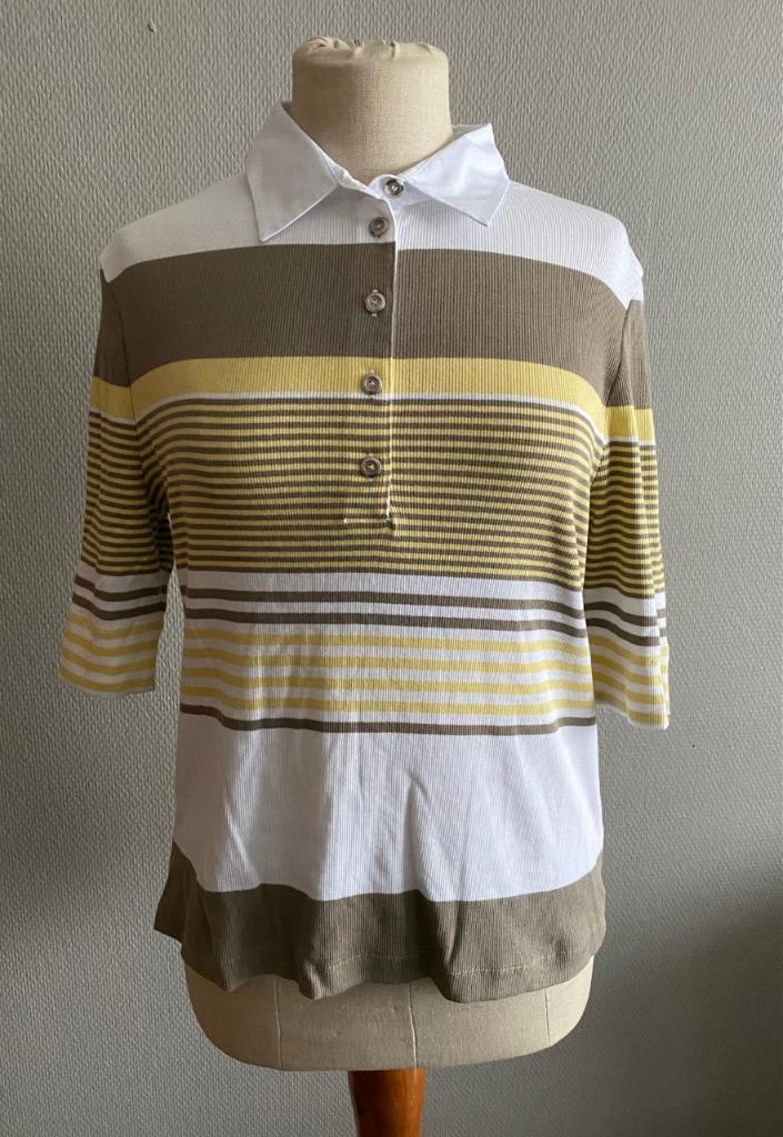 Gestreepte polo Basler maat 44, Taille 42/44 (L), Manches courtes, Basler, Comme neuf