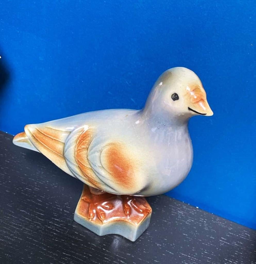 Magnifique ancienne statue pigeon en emaux, Enlèvement ou Envoi