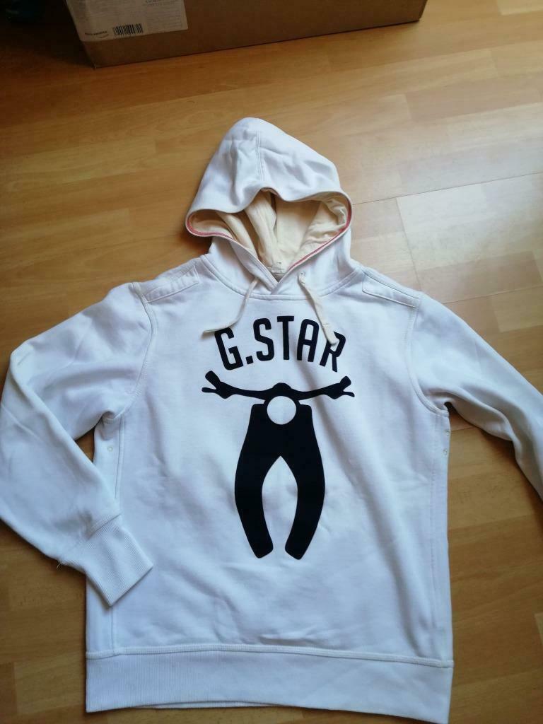 TRUI MET KAP WIT MERK G-STAR - MAAT M = S, Kleding | Heren, G-star Raw, Wit, Ophalen of Verzenden, Gedragen