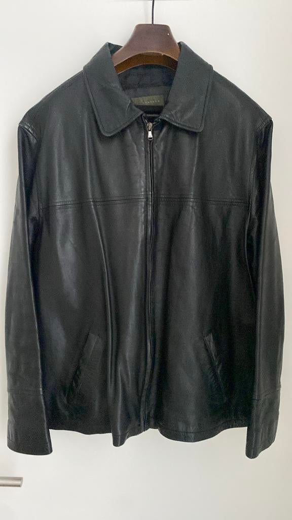 Zwarte leren jas voor heren, Maat 42/44 (L), Ophalen of Verzenden, Zo goed als nieuw, Zara
