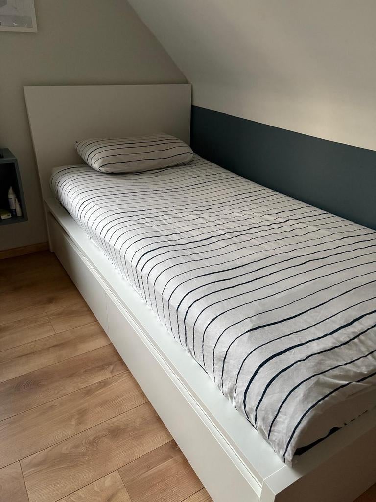Lit IKEA Malm, Enlèvement, Utilisé, 200 cm, 90 cm