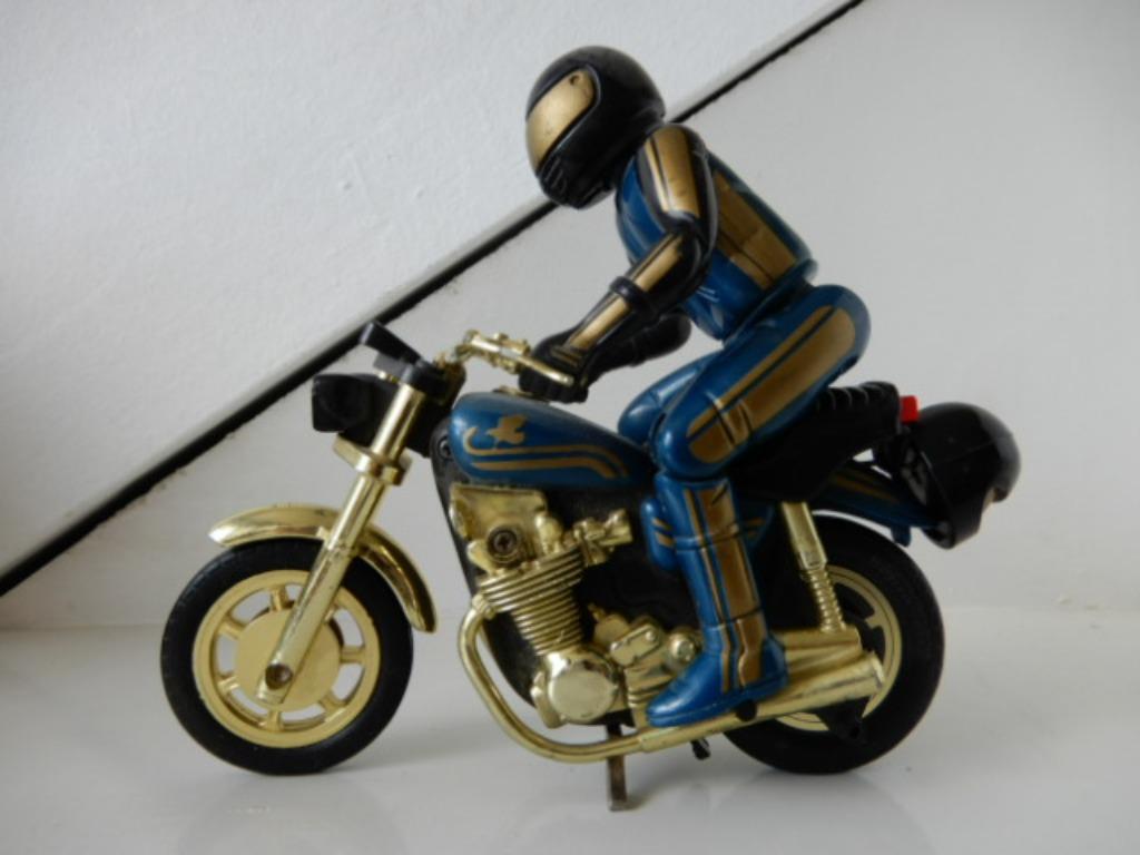 JOUET SUPERBE MOTOCYCLISTE VINTAGE, Collections, Enlèvement ou Envoi, Utilisé
