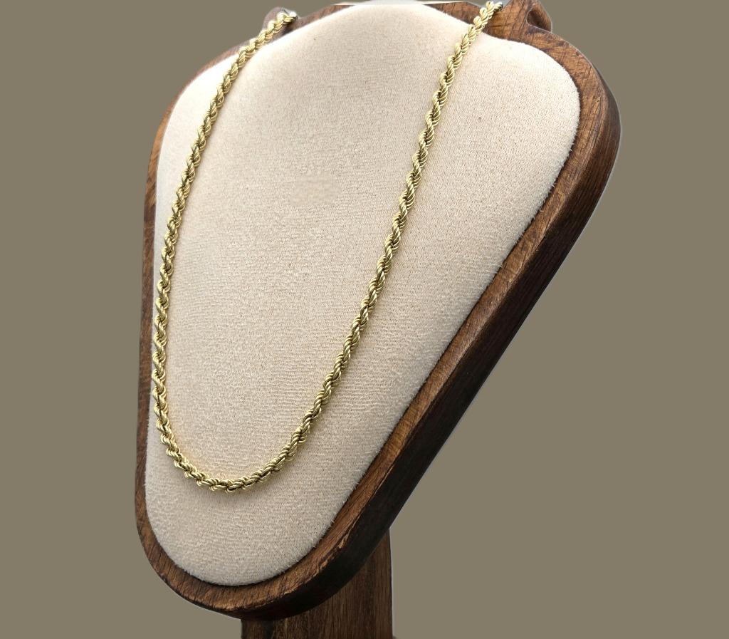 Gouden vintage rope/koord schakel ketting. 2025/789., Verzenden, Zo goed als nieuw, Goud, Goud