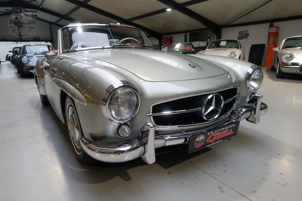 1960 Mercedes 190SL, Auto's, Oldtimers, Bedrijf, Te koop, Mercedes-Benz, Benzine, Cabriolet, 2 deurs, Handgeschakeld, Zilver of Grijs