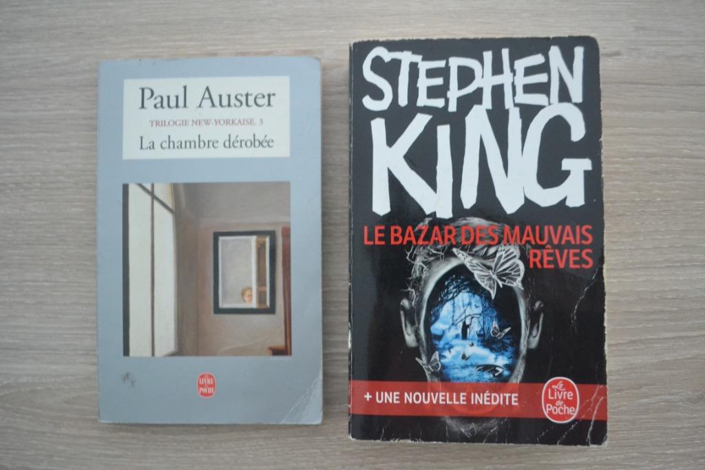 Lot de 2 livres - thrillers - Stephen King et Paul Auster, Enlèvement ou Envoi, Utilisé