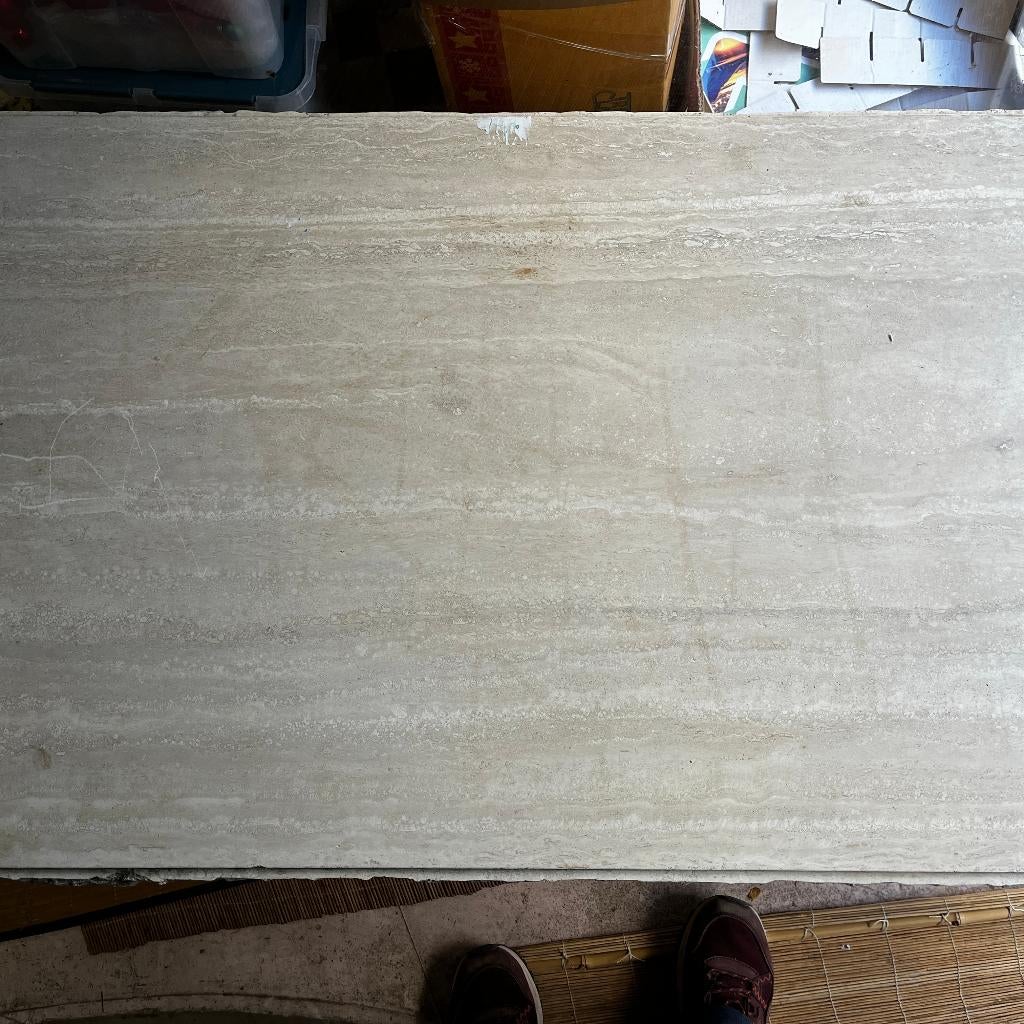 Table basse - Travertin La Cantera, 50 à 100 cm, Comme neuf, Enlèvement, Strakke lijnen