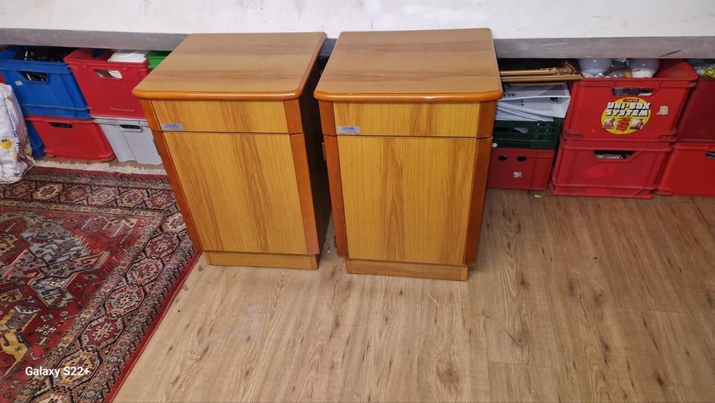 deux Tables De Chevets de lit de haute qualité avec tiroir, Enlèvement ou Envoi, Comme neuf, Bois