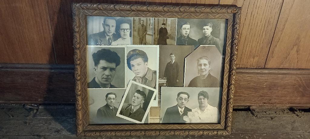 Photos de famille anciennes encadrées. 33x28, n91, Antiquités & Art, Art | Dessins & Photographie, Enlèvement ou Envoi, Autres types