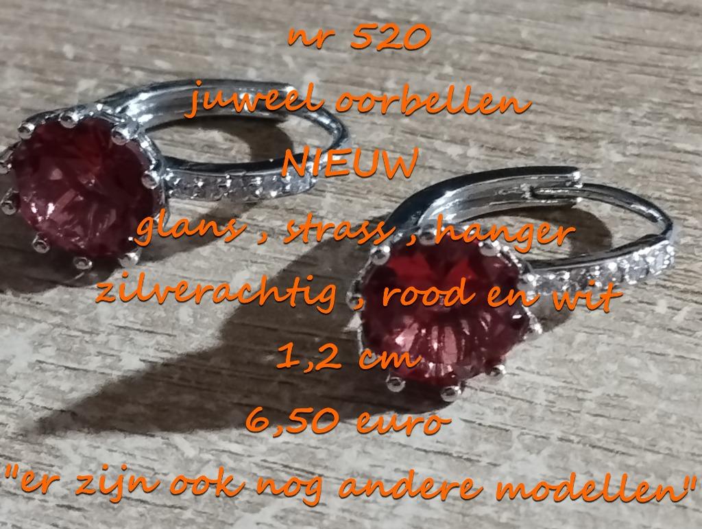 520. Bijou : boucles d'oreilles, NEUF, livraison gratuite, Pendantes, Envoi, Neuf, Rouge