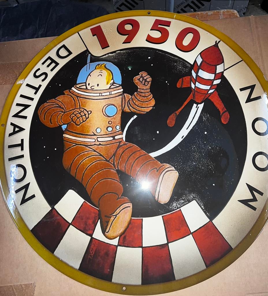 Tintin plaque émaillée Vintage, Enlèvement, Tintin