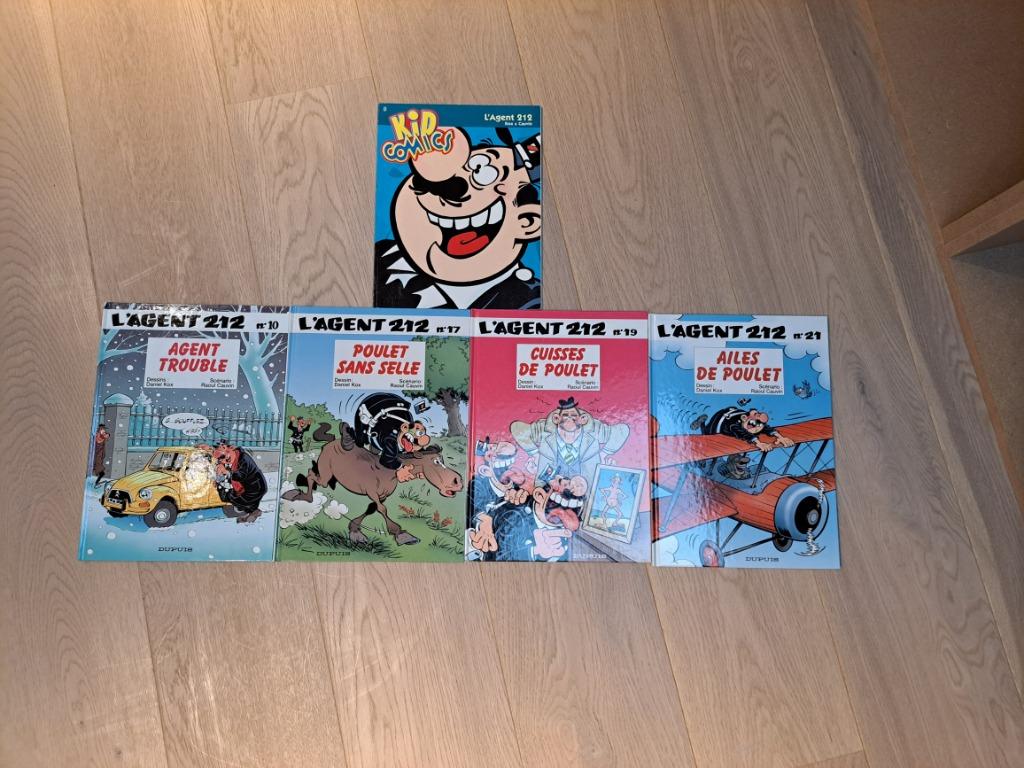 Lot de 4 BD Agent 212 (10, 17, 19, 21) + Kid Comics gratuit, Livres, Plusieurs BD, Enlèvement, Comme neuf, Kox & Cauvin