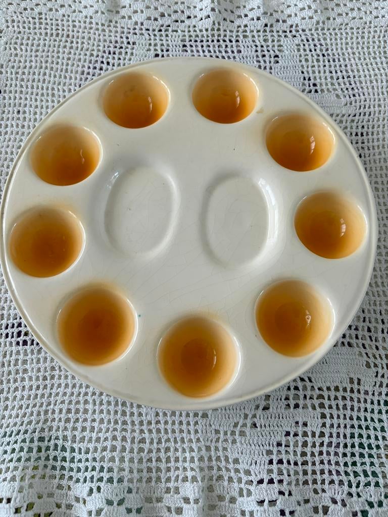 Plat a oeufs vintage en ceramique, Enlèvement ou Envoi