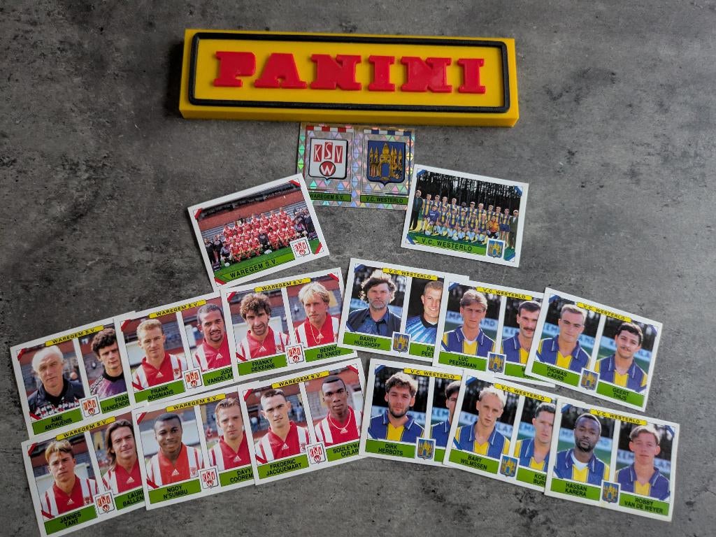 PANINI STICKERS 15X FOOTBALL 95 WAREGEM / WESTERLO voetbal, Hobby en Vrije tijd, Ophalen of Verzenden, Nieuw