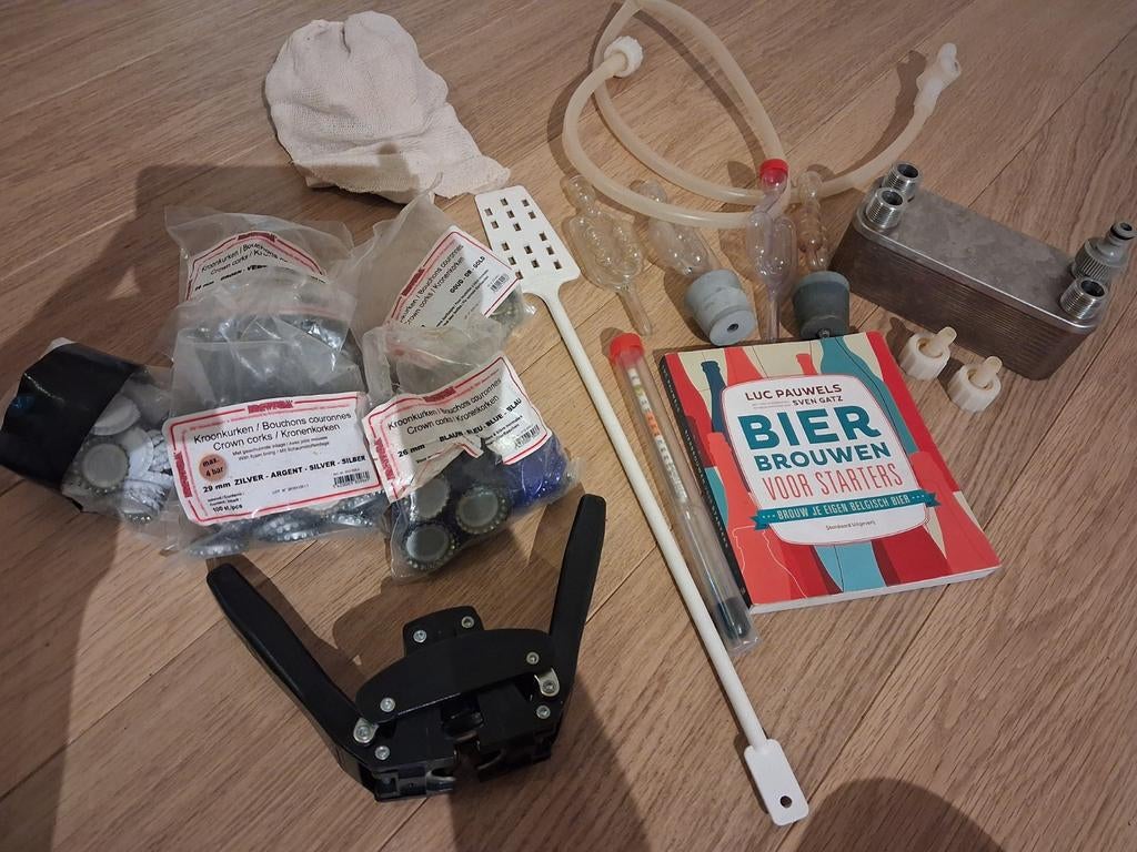 Bierbrouw set met platenkoeler, Ophalen of Verzenden, Gebruikt