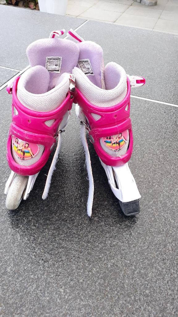 Patineuses en ligne pour filles., Rollers 4 roues en ligne, Réglable, Comme neuf, Enlèvement