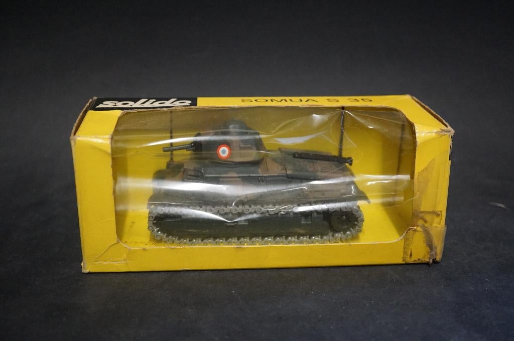 Solido Somua S35 tank - 1/50 - TOP vintage, Ophalen of Verzenden