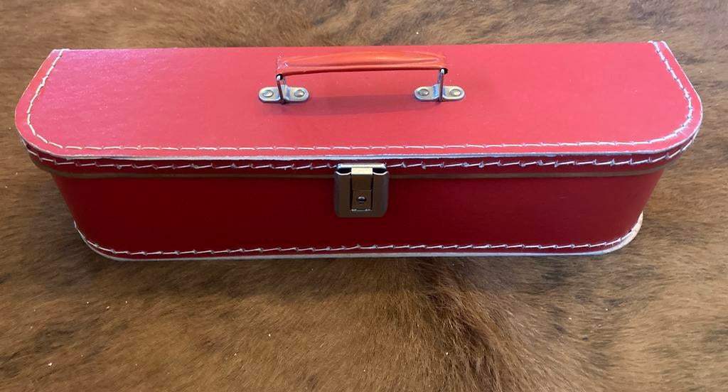 Vintage rood kinderkoffertje, Handtassen en Accessoires, Koffers, Ophalen, Gebruikt, Overige materialen, Minder dan 50 cm